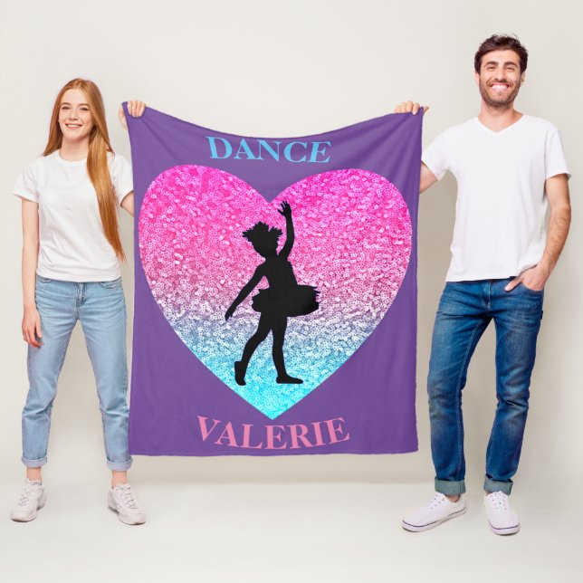 Couverture Polaire Cute Girl Dance Fleece Blanket avec son nom (En situation)