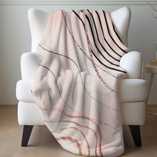 Couverture Polaire Cute Girl Rose Bohême Rose Gold Design