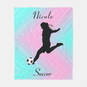Couverture Polaire Cute Girls Soccer Personnalisé
