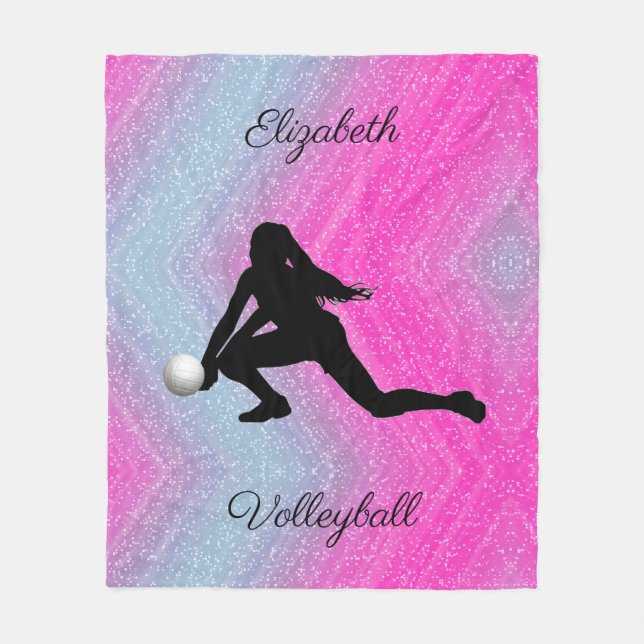 Couverture Polaire Cute Girls Volleyball Pastel Fleece Blanket (Devant)