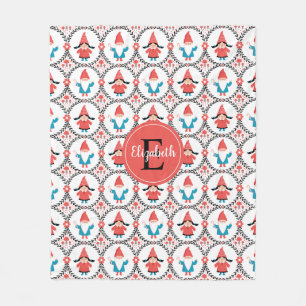 Couverture Polaire Cute Gnome de Noël personnalisées Blanche en polai