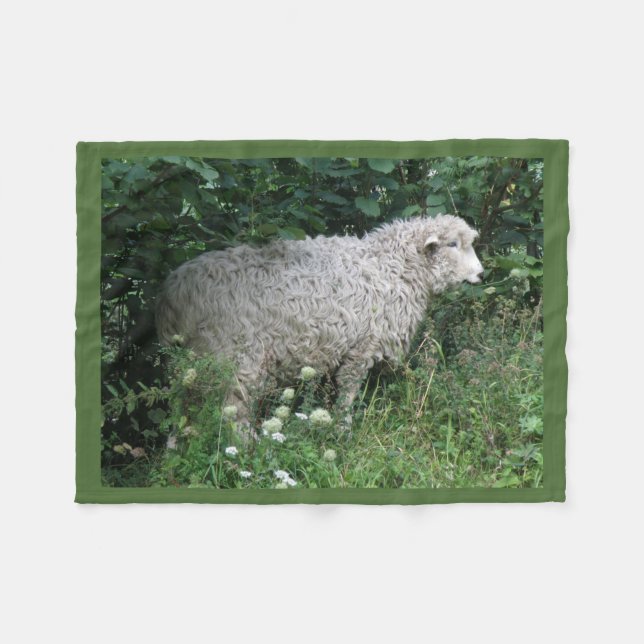 Couverture Polaire Cute Gourmande Manger Toison Blanche (Devant (Horizontal))