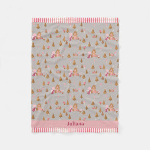 Couverture Polaire Cute Grey Pain d'épices rose Sucre de canne Cotta