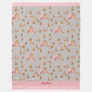 Couverture Polaire Cute Grey Pain d'épices rose Sucre de canne Cotta