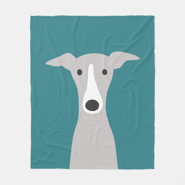 Couverture Polaire Cute Greyhound | Greyhound italien | Chien Whippet (Devant)
