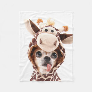 Couverture Polaire Cute Halloween Chihuahua Fleece Blanche