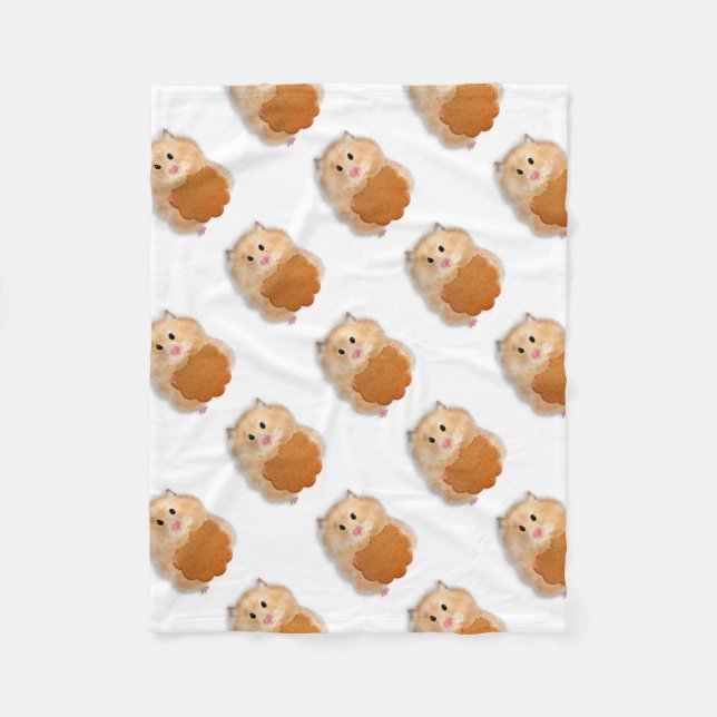 Couverture Polaire Cute hamster avec illustration de biscuit cadeau (Devant)