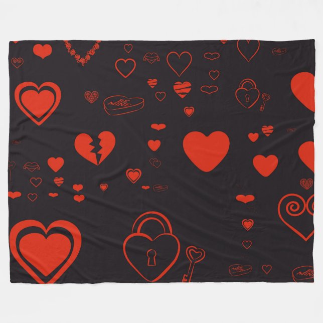 Couverture Polaire Cute Heart Modern (Devant (Horizontal))