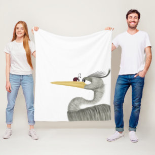 Couverture Polaire Cute Heron et Ladybug