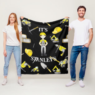 Couverture Polaire Cute Jaune Construction Camion Dépouille Toison Bl