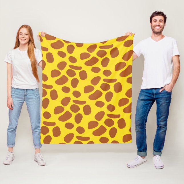 Couverture Polaire Cute jaune girafe peau douce motif (En situation)