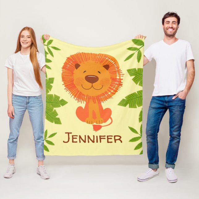 Couverture Polaire Cute Jungle Safari Lion Baby Nursery (En situation)