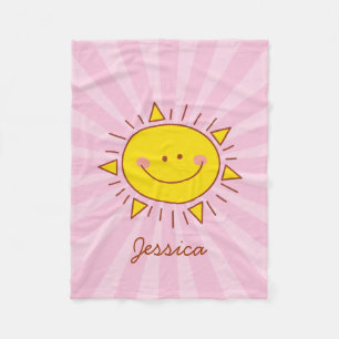 Couverture Polaire Cute Kawaii Joyeux Petit Rayon Soleil Doodle Enfan