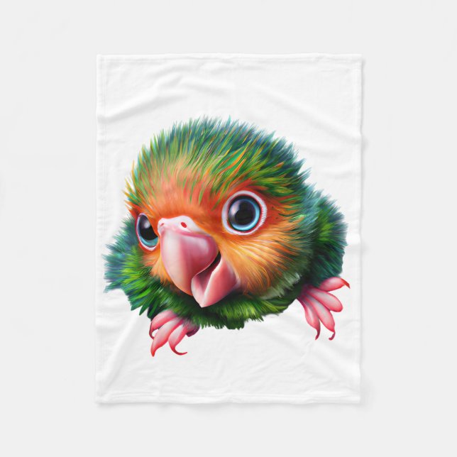 Couverture Polaire Cute Kawaii Parrot coloré bébé (Devant)