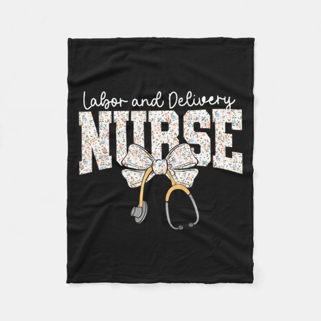 Couverture Polaire Cute Labor And Delivery Nurse Stethoscope Coquette (Devant)