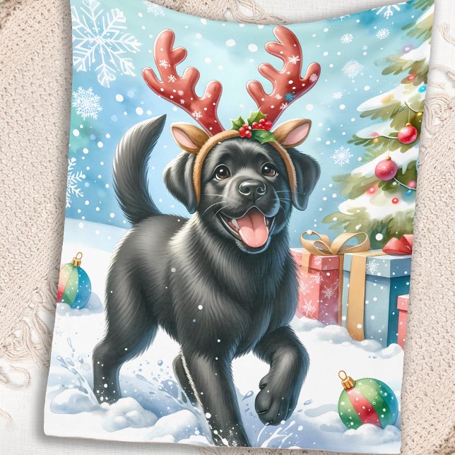 Couverture Polaire Cute Labrador chiot Noël Amoureux des chiens de No (Créateur téléchargé)