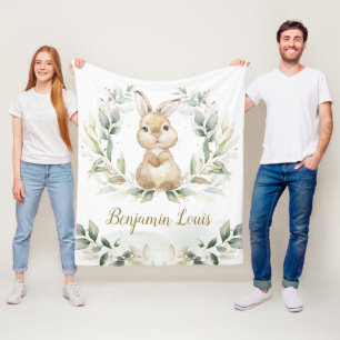 Couverture Polaire Cute Lapin Lapin Verdure Or Neutral Nursery