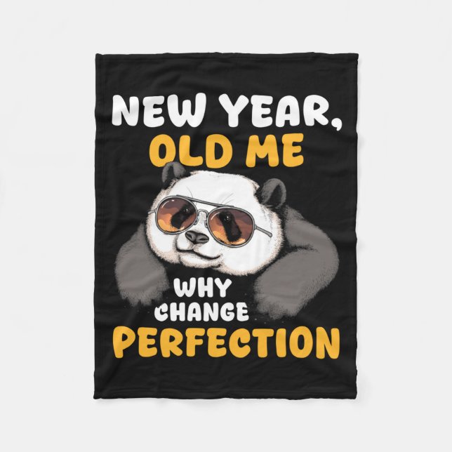 Couverture Polaire Cute Lazy Panda New Year Old Me 2026 Funny Sarcast (Devant)