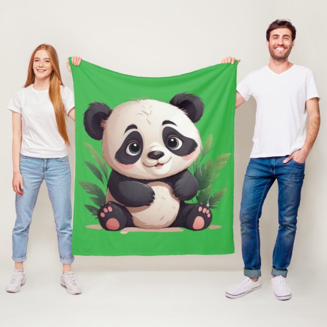 Couverture Polaire Cute little panda (En situation)