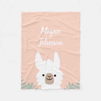 Couverture Polaire Cute Llama Blanche polaire