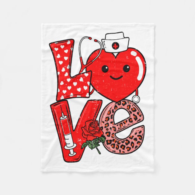 Couverture Polaire Cute Love Heart Stethoscope Phlebotomist Life Vale (Devant)