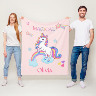 Couverture Polaire Cute Magique Unicorne Personnalisée