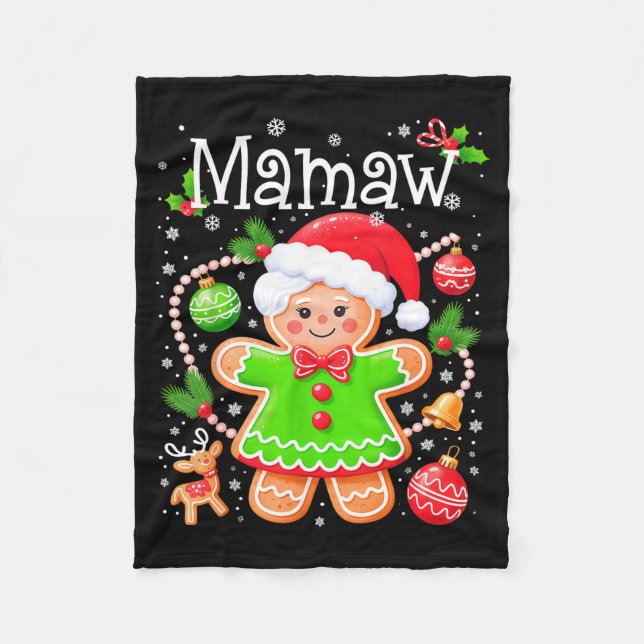 Couverture Polaire Cute Mamaw Gingerbread Family Matching Christmas C (Devant)