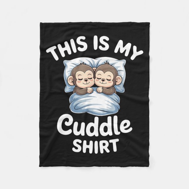 Couverture Polaire Cute Monkey Sleep Couple This Is My Cuddle  (Devant)