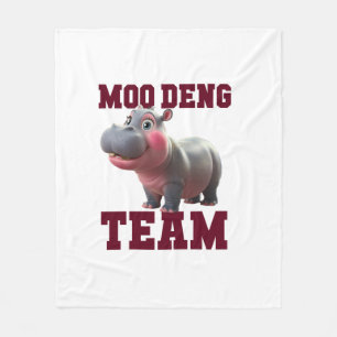 Couverture Polaire Cute MOO DENG TEAM Baby Hippo Squad Girls Besties
