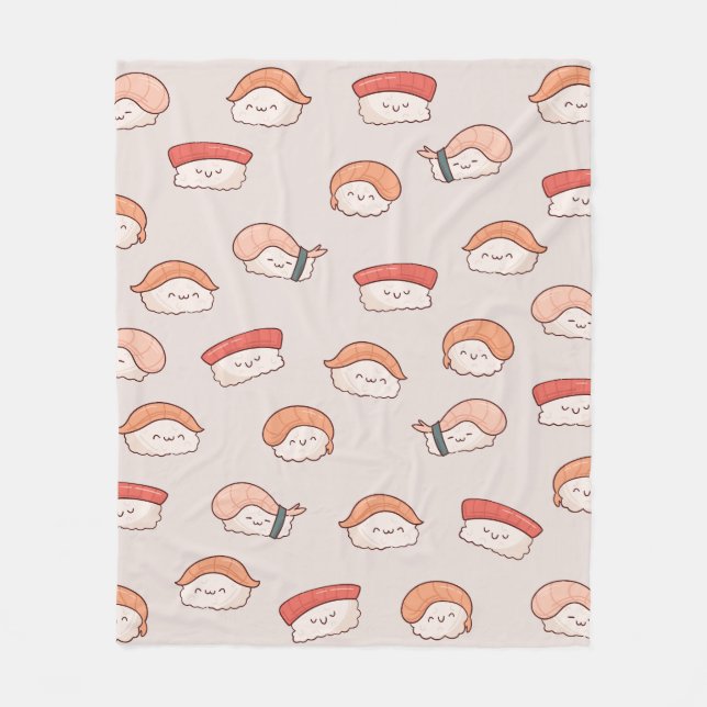 Couverture Polaire Cute Nigiri Sushi Motif sans couture (Devant)