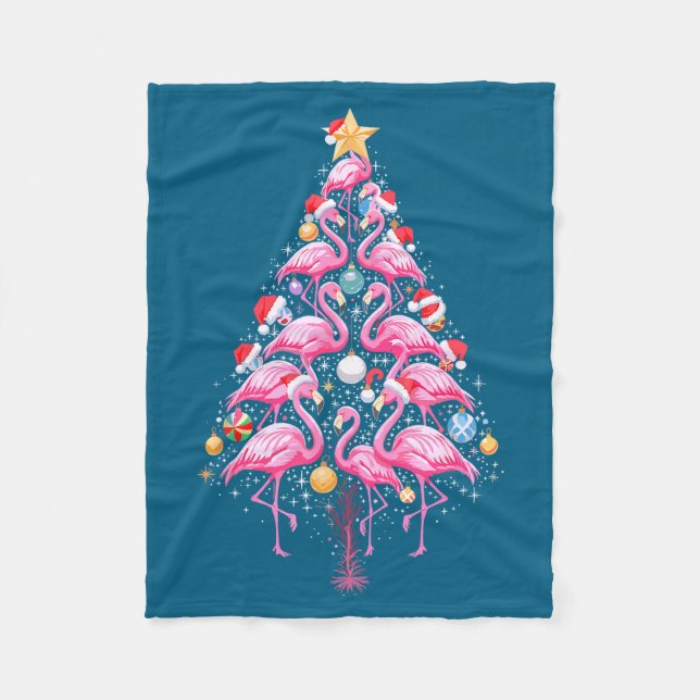 Couverture Polaire Cute Nk Flamingo Christmas Tree Santa Hat Trocal P (Devant)