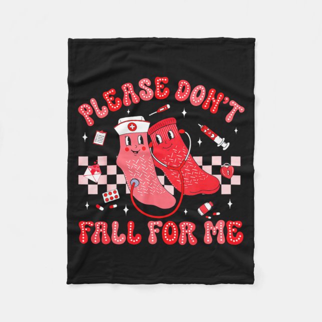 Couverture Polaire Cute Nurse Valentine Non Slip Socks Please Don't F (Devant)