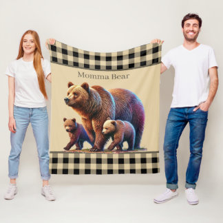 Couverture Polaire Cute ours Momma custocmizable