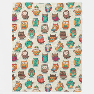 Couverture Polaire Cute Owl Blanket Motif polaire