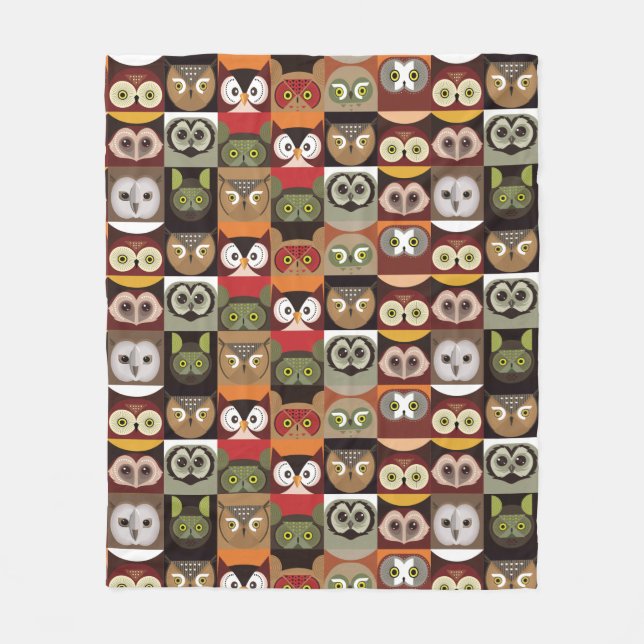Couverture Polaire Cute Owl Motif (Devant)