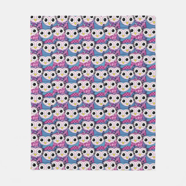 Couverture Polaire Cute Owl Motif (Devant)