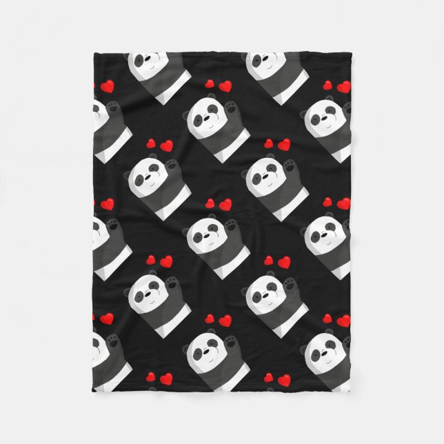 Couverture Polaire Cute panda (Devant)