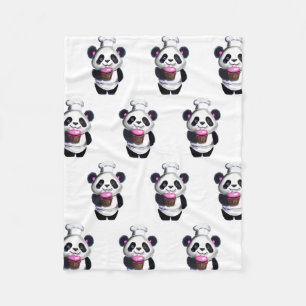 Couverture Polaire Cute Panda Bear Blanche polaire