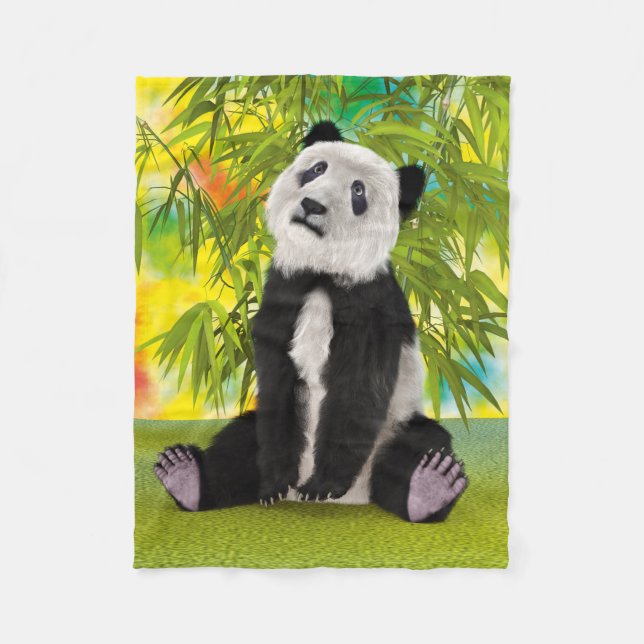 Couverture Polaire Cute Panda Bear Kawaii Amoureux des animaux Cadeau (Devant)