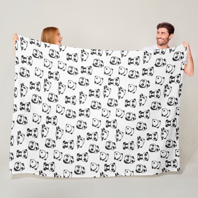 Couverture Polaire Cute Panda Bears Motif Fleece Blanket (En situation)