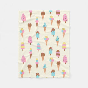 Couverture Polaire Cute Pastel Motif de crème glacée