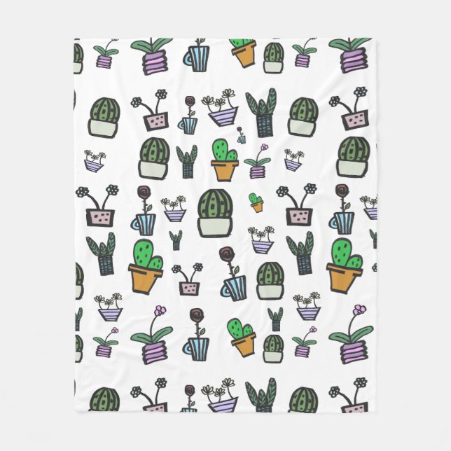 Couverture Polaire Cute Pastel Plante (Devant)
