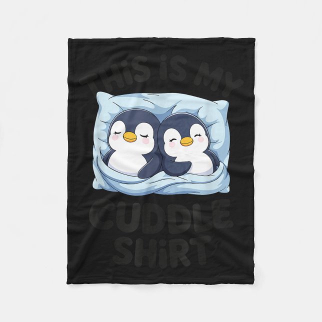 Couverture Polaire Cute Penguin Cuddle Cozy Sleep Matching Couple  (Devant)