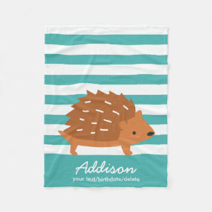 Couverture Polaire Cute Personnalisé Bébé Hérisson animal Hérisson ra