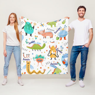 Couverture Polaire Cute Personnalisé Dinosaure Motif pour enfants