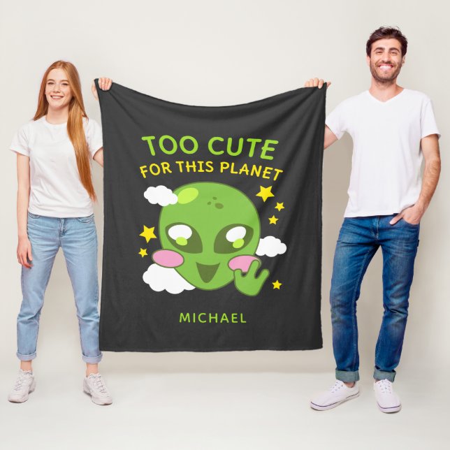 Couverture Polaire Cute personnalisée pour cette planète Alien amusan (En situation)