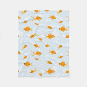 Couverture Polaire Cute poisson d'or nager dans l'eau