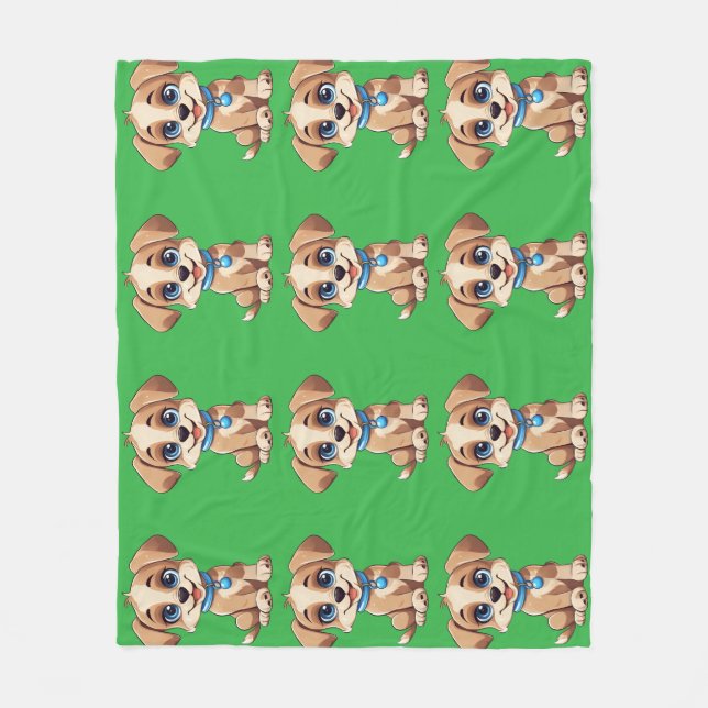 Couverture Polaire Cute Puppy Fleece Blanket (Devant)