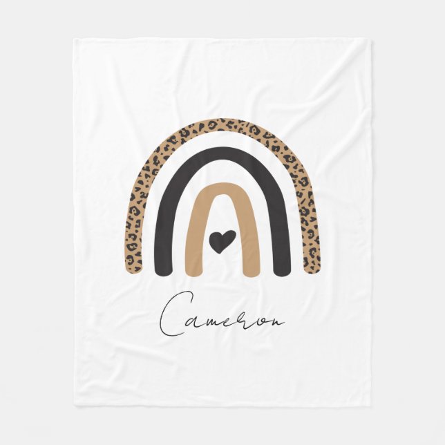 Couverture Polaire Cute Rainbow Leopard Motif (Devant)