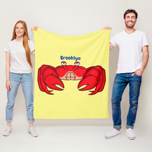 Couverture Polaire Cute red crab cartoon (En situation)